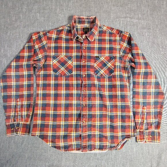 Obey Shirt Size Large Plaid Flannel Button Down Long Sleeve Andre Eyes - Picture 1 of 13